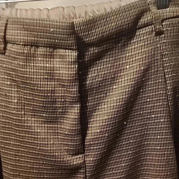 HOUSE OF HARLOW 1960 TAN & BLACK SEQUIN TWEED TROUSER CROP TOP SET SIZE S - Picture 6 of 7